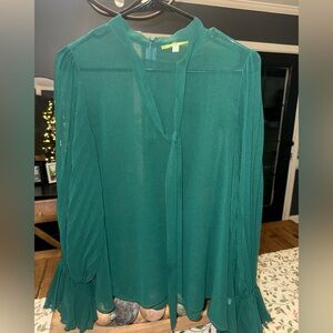 Gianni Bini Teal Long Sleeve blouse sz M